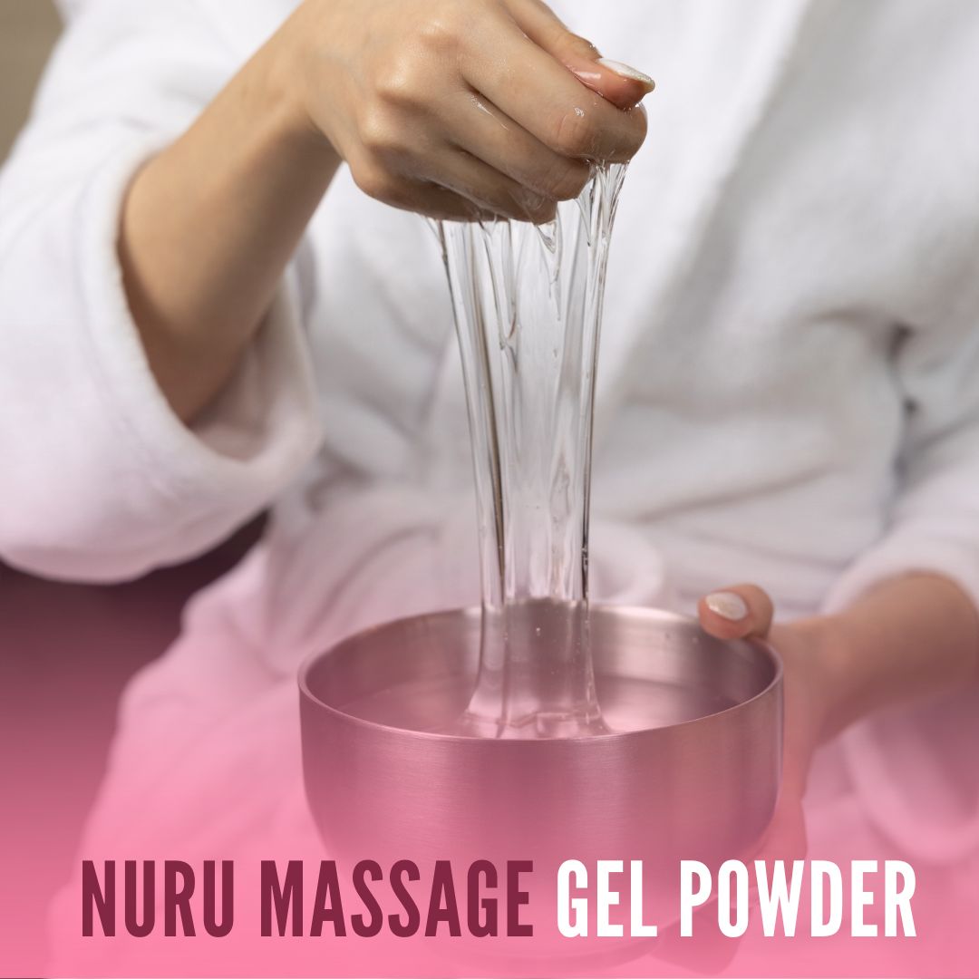 Sakura Edition Japanese Nuru Massage Gel Powder | Resealable Sachet | Aloe Vera, Seaweed, Liquorice, & Green Tea | Made in Japan | Paraben & Glycerin Free | Vegan